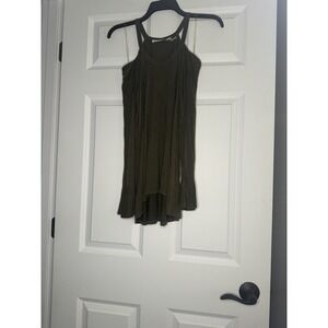 Andree By Unit Cold Shoulder Mineral Wash Top Small Green  Nwt